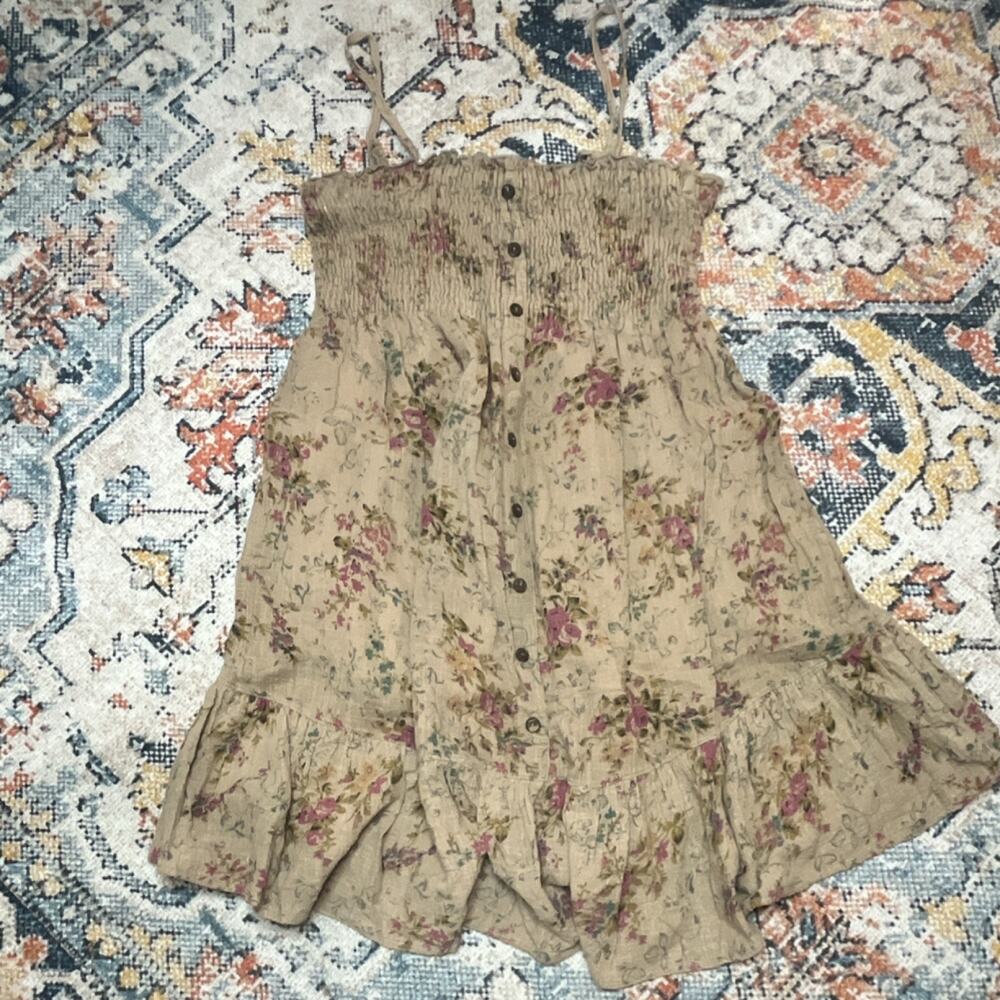Rachael & Chloe Y2K Women’s Beige Floral High Rise Skort Elastic Waist Button M